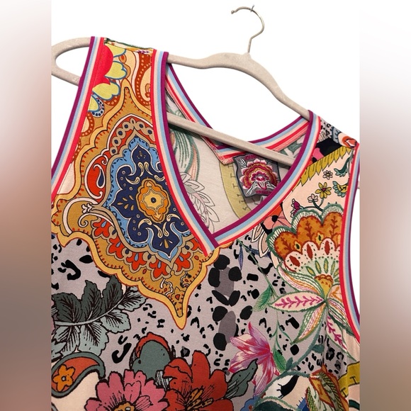 JOHNNY WAS‎ Janie V-Neck Tank Tunic Top Paisley Size L NWT - Picture 7 of 13